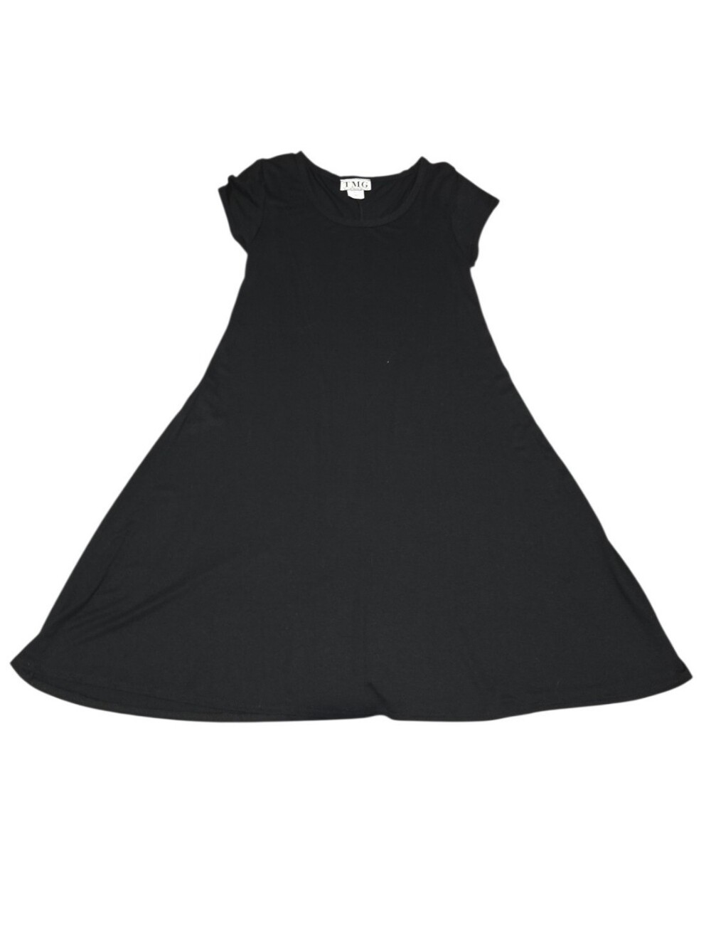 TMG Black Cap Sleeve Trapeze Dress Size Womens' Small (Relaxed Swing Fit) NWOT